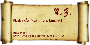 Makróczi Zotmund névjegykártya